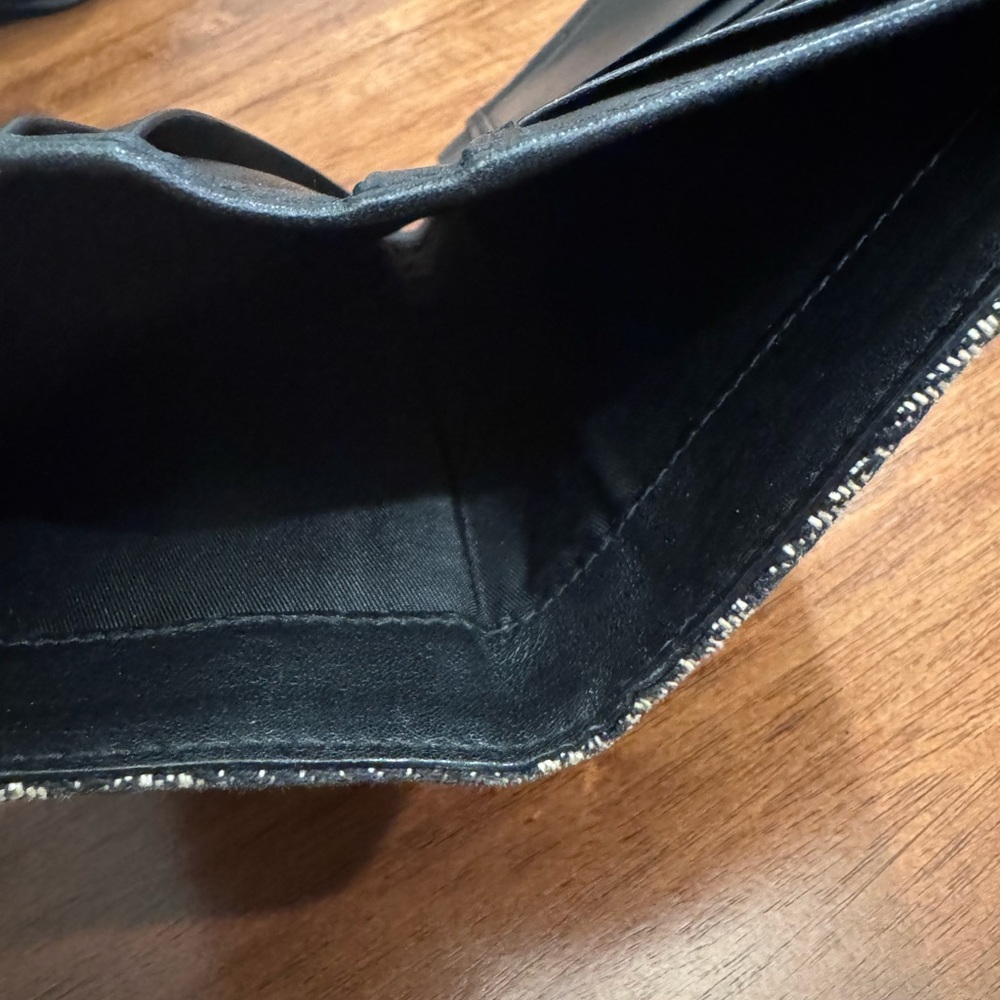 Dior Monogram Canvas Flap Wallet in Black & Beige - Picture 6 of 7
